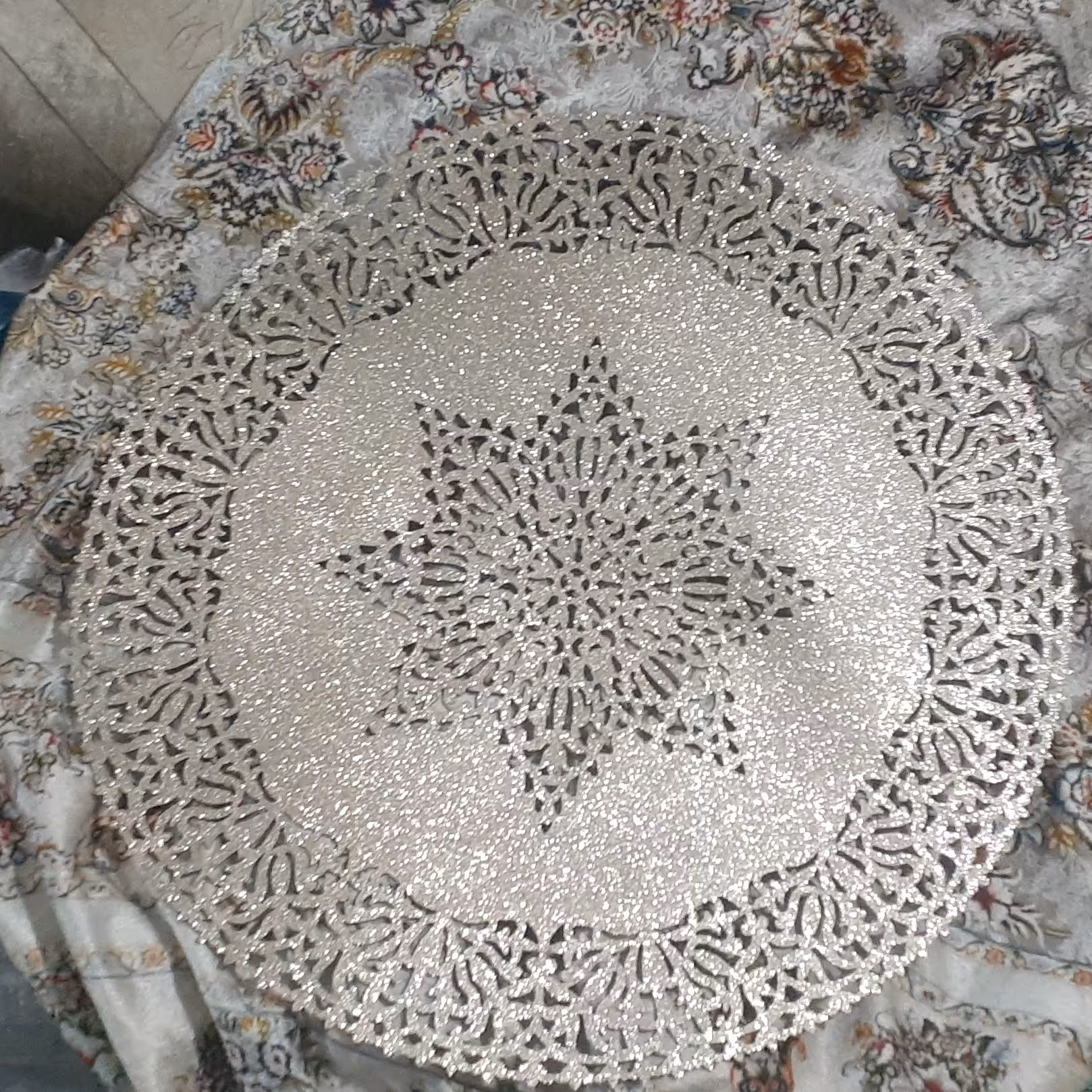 رومیزی 3 تیکه اکلیلی گرد مدل ستاره