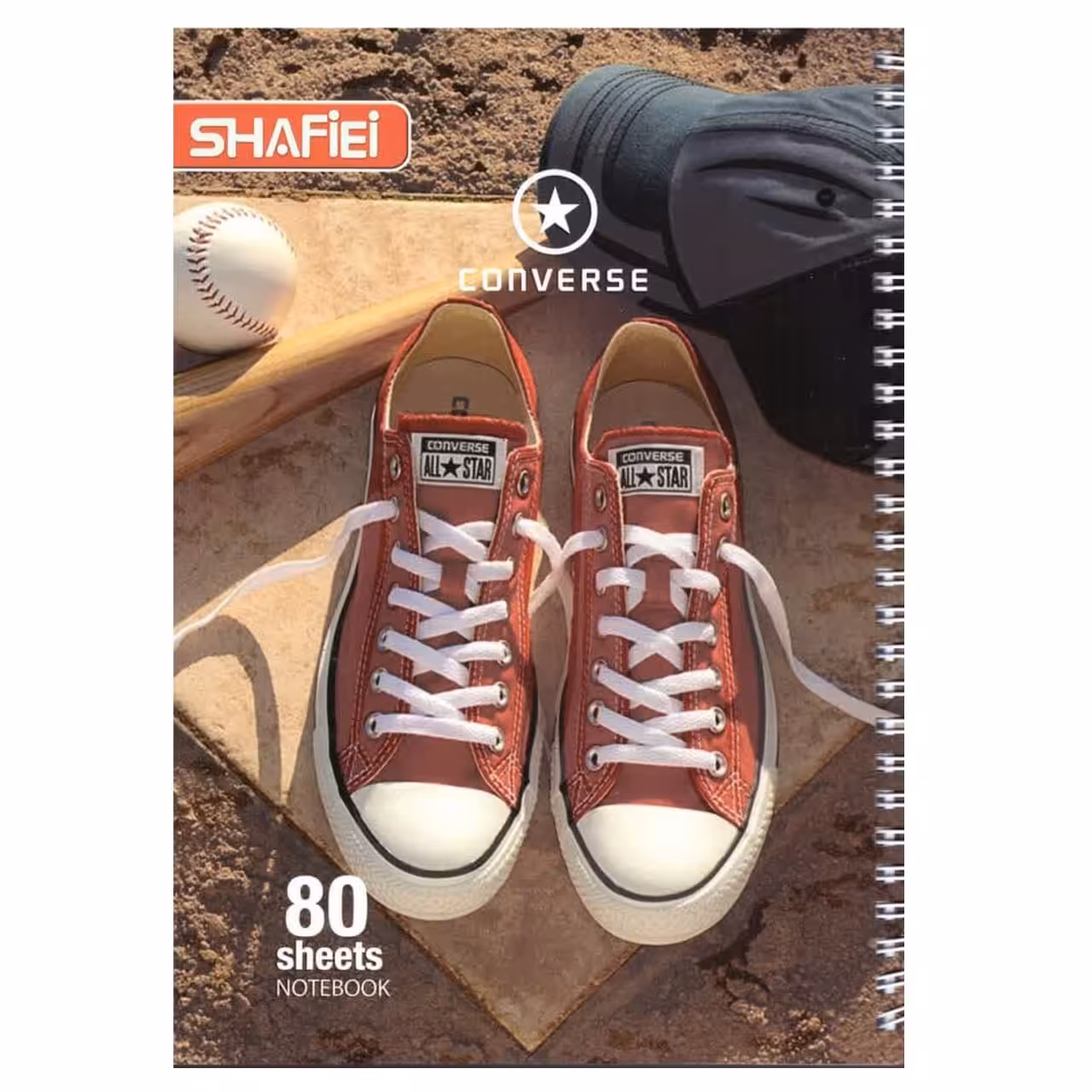 دفتر مشق 80 برگ شفیعی  طرح کتونی قرمز  کد 18