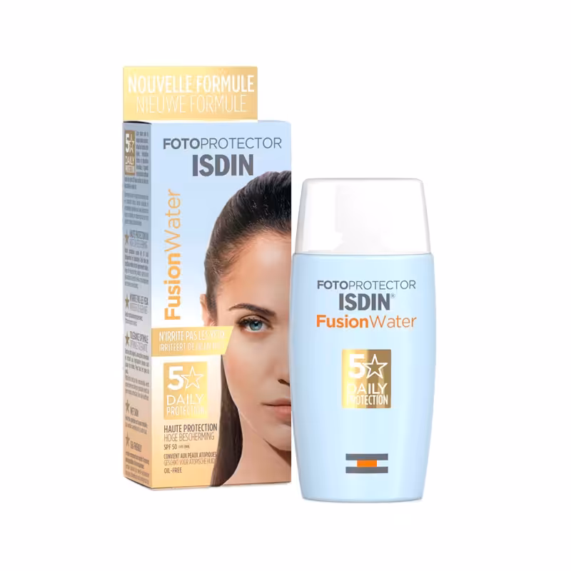 کرم ضد آفتاب بی رنگ ایزدین SPF50 مدل Fusion Water 5 Dailyا اسپانیا