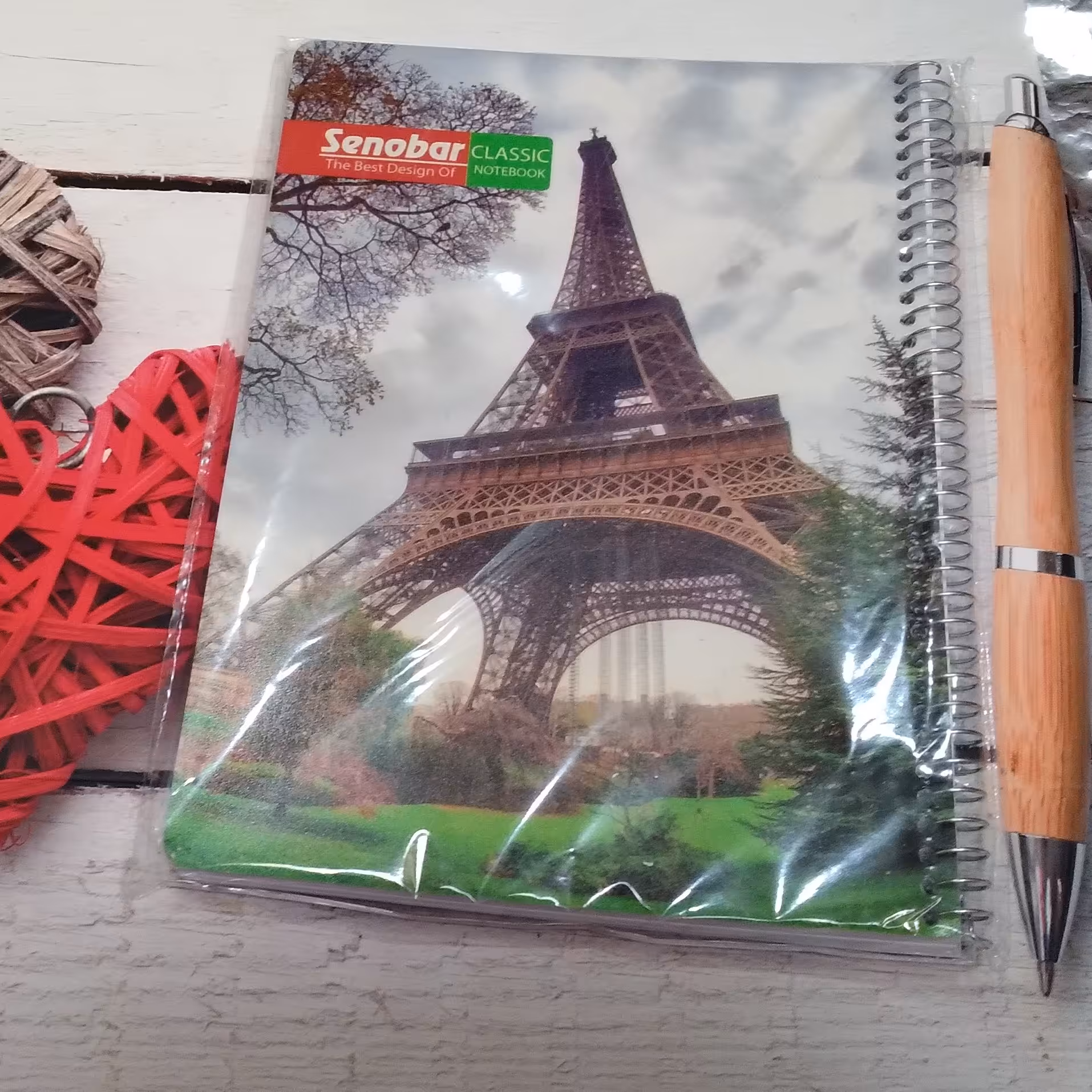 دفتر مشق 100 برگ سیمی صنوبر طرح برج ایفل جلد طلقی