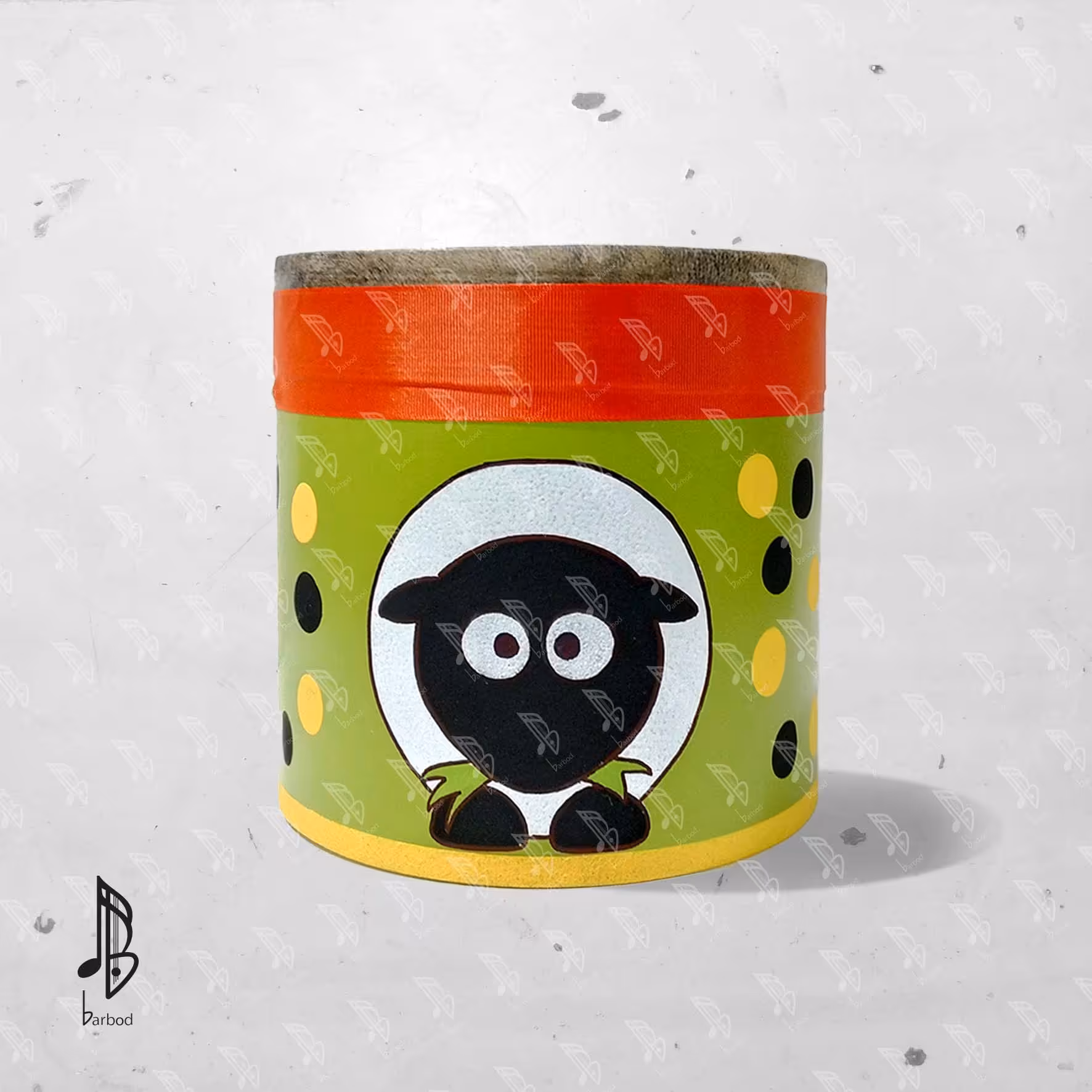 طبلک پلیمری باربد زمینه سبز ( بره ناقلا)