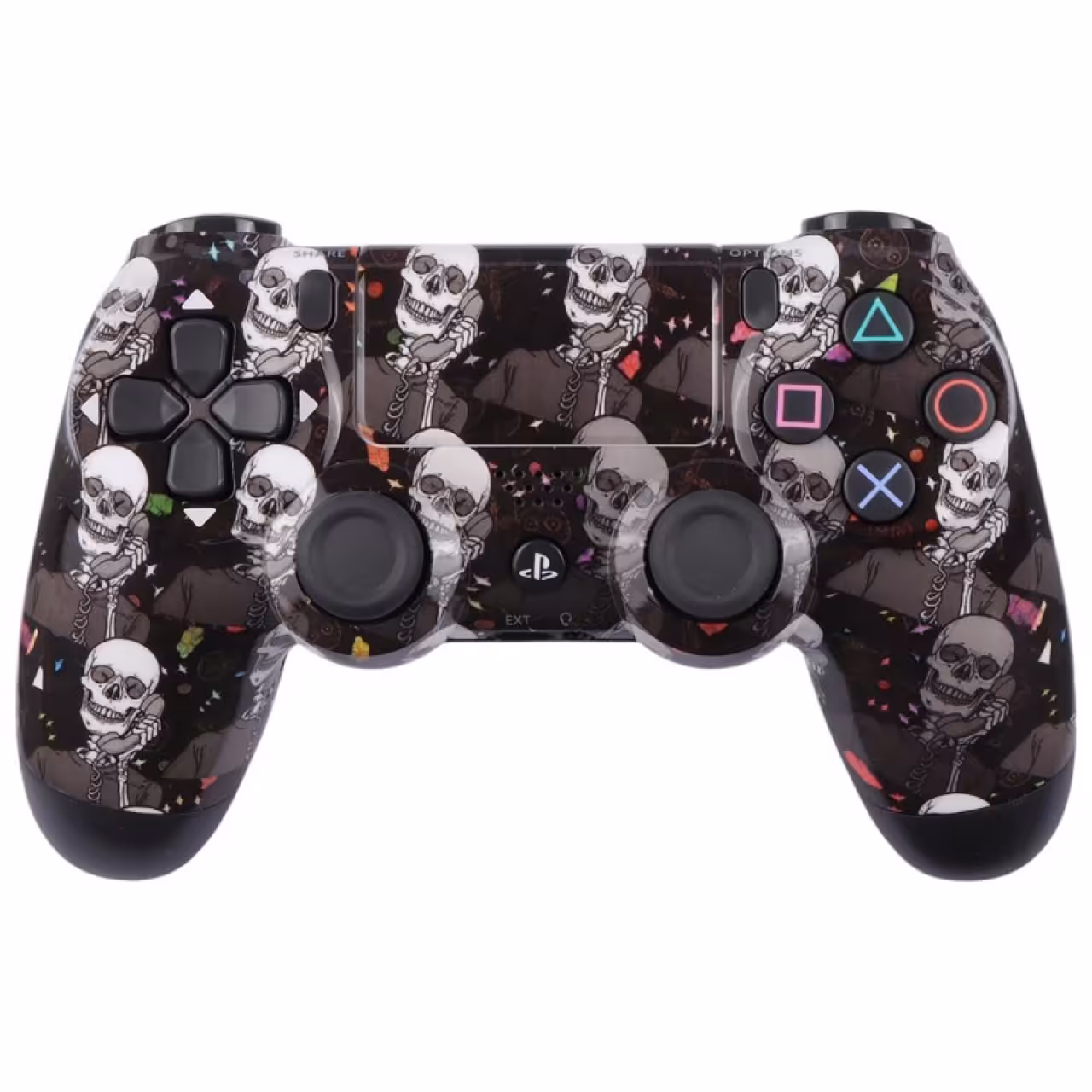 دسته بازی بی سیم سونی Dualshock 4 High Copy درجه یک طرح Skeleton مناسب برای PS4