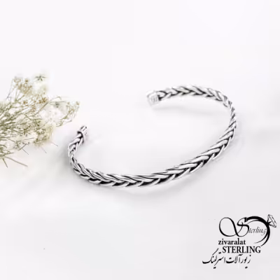 دستبند نقره بنگل (خلخال) نقره ایتالیا کد 17199