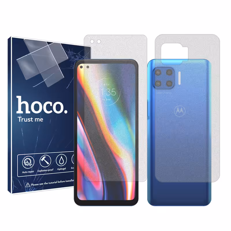 گلس صفحه نمایش و پشت گوشی موتورولا Moto G 5G Plus مدل هیدروژلی مات برند هوکو کد SS