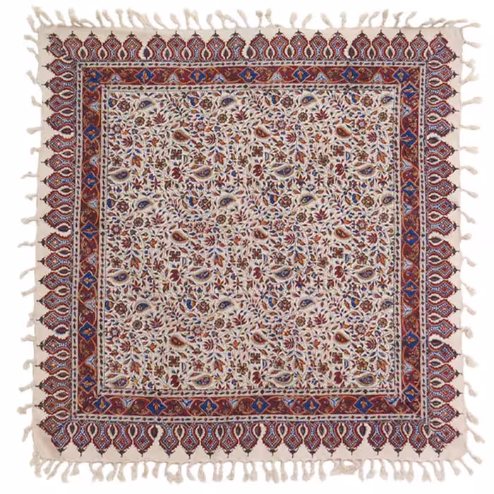 رومیزی قلمکار سنتی اصفهان سایز 80 در 80 سانتی متر مربع