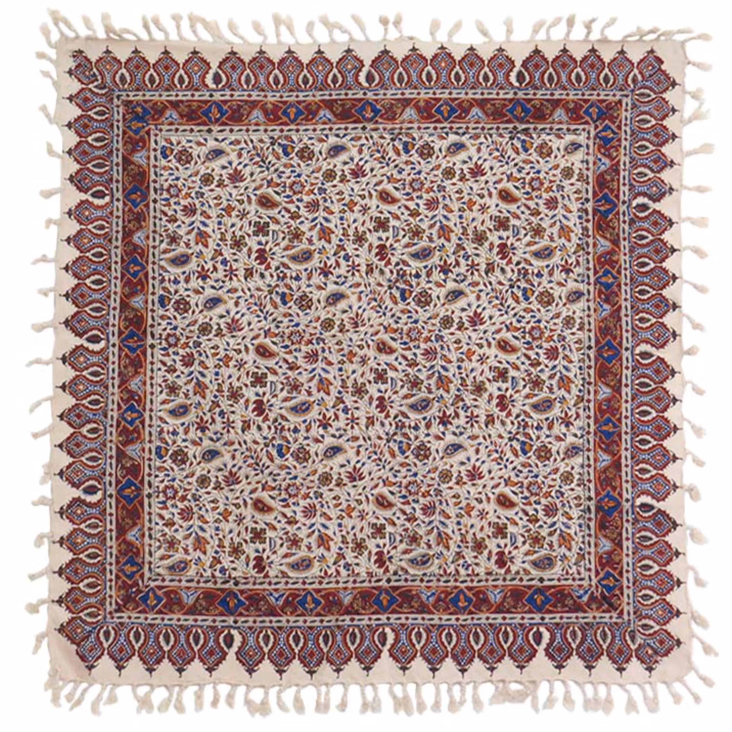 رومیزی قلمکار سنتی اصفهان سایز 80 در 80 سانتی متر مربع