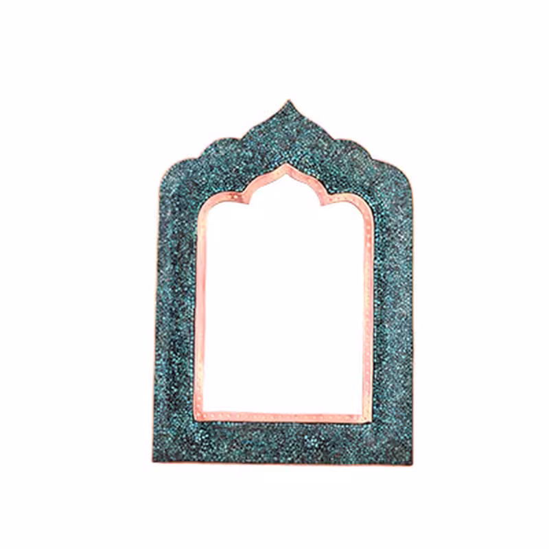 آینه فیروزه کوبی   چهارگوش با فیروزه اصل نیشابور   برند حمید حسینی