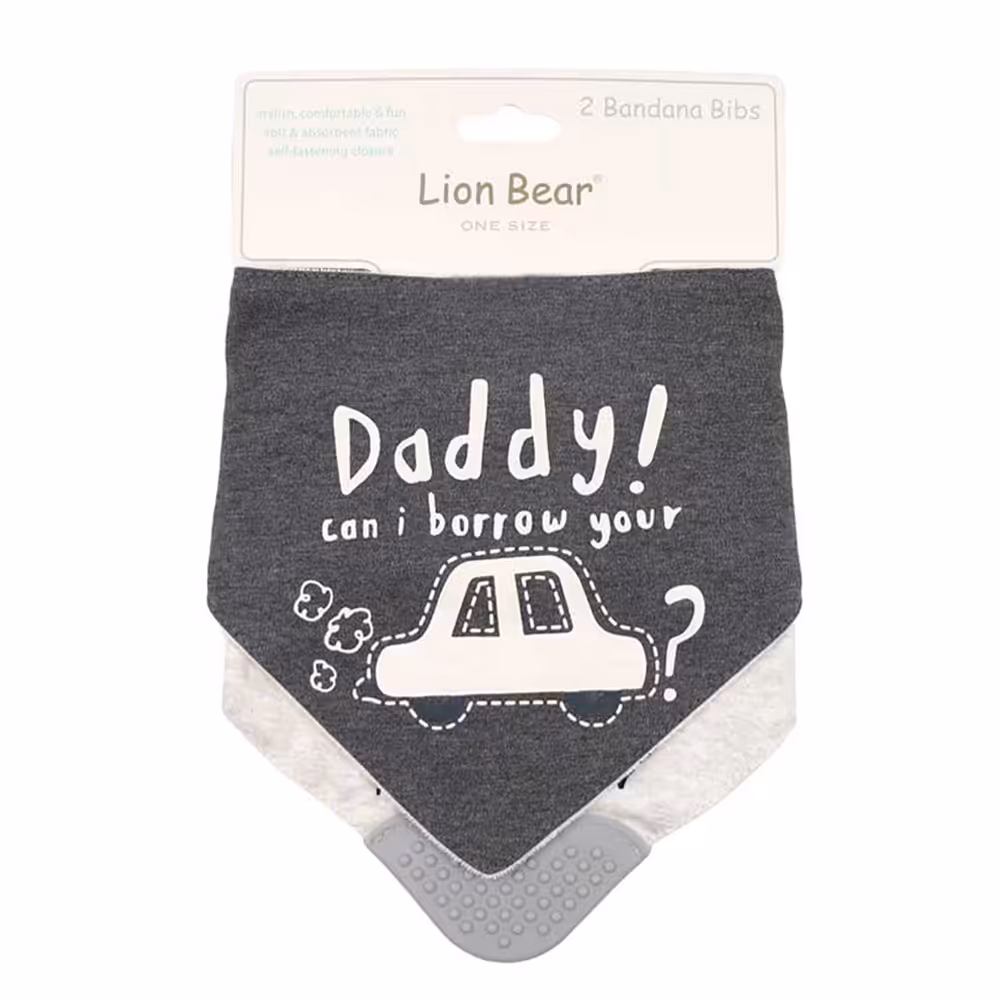 پیش بند سه گوش با دندانگیر بسته 2 عددی لیون بیر Lion bear