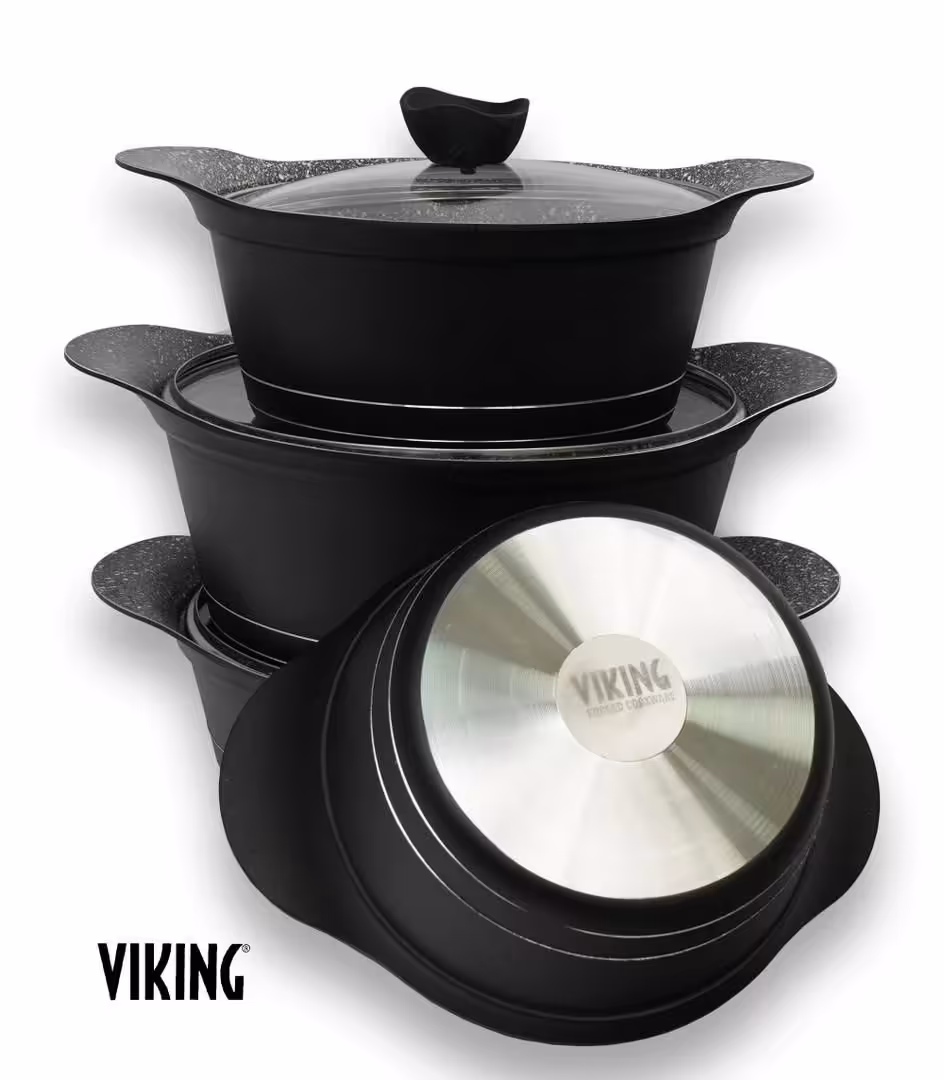 سرویس قابلمه گرانیت وایکینگ 8 پارچه مشکی