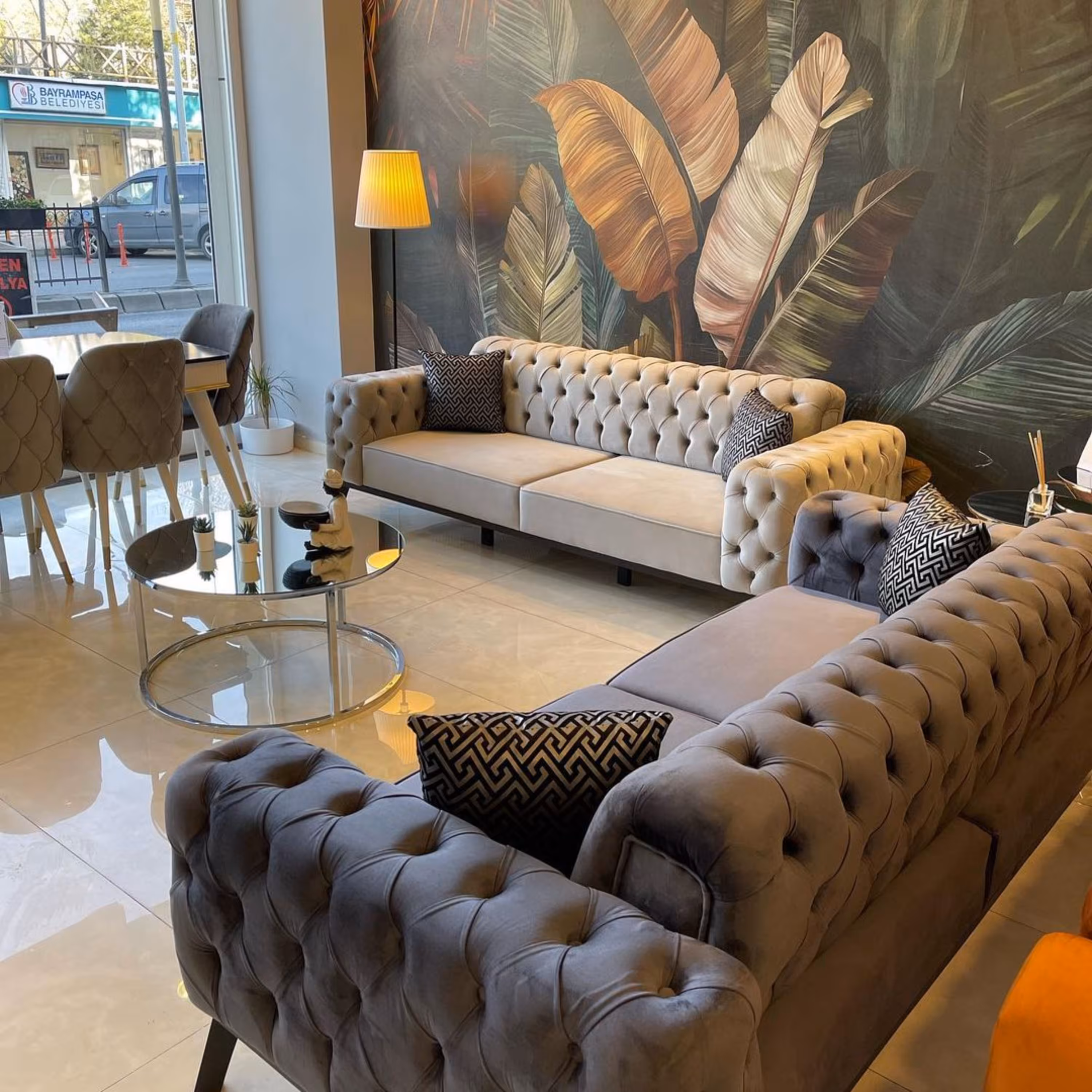 مبل 8نفره مدل لیندا باپایه چوب یافلز  ارسال باباربری پسکرایه