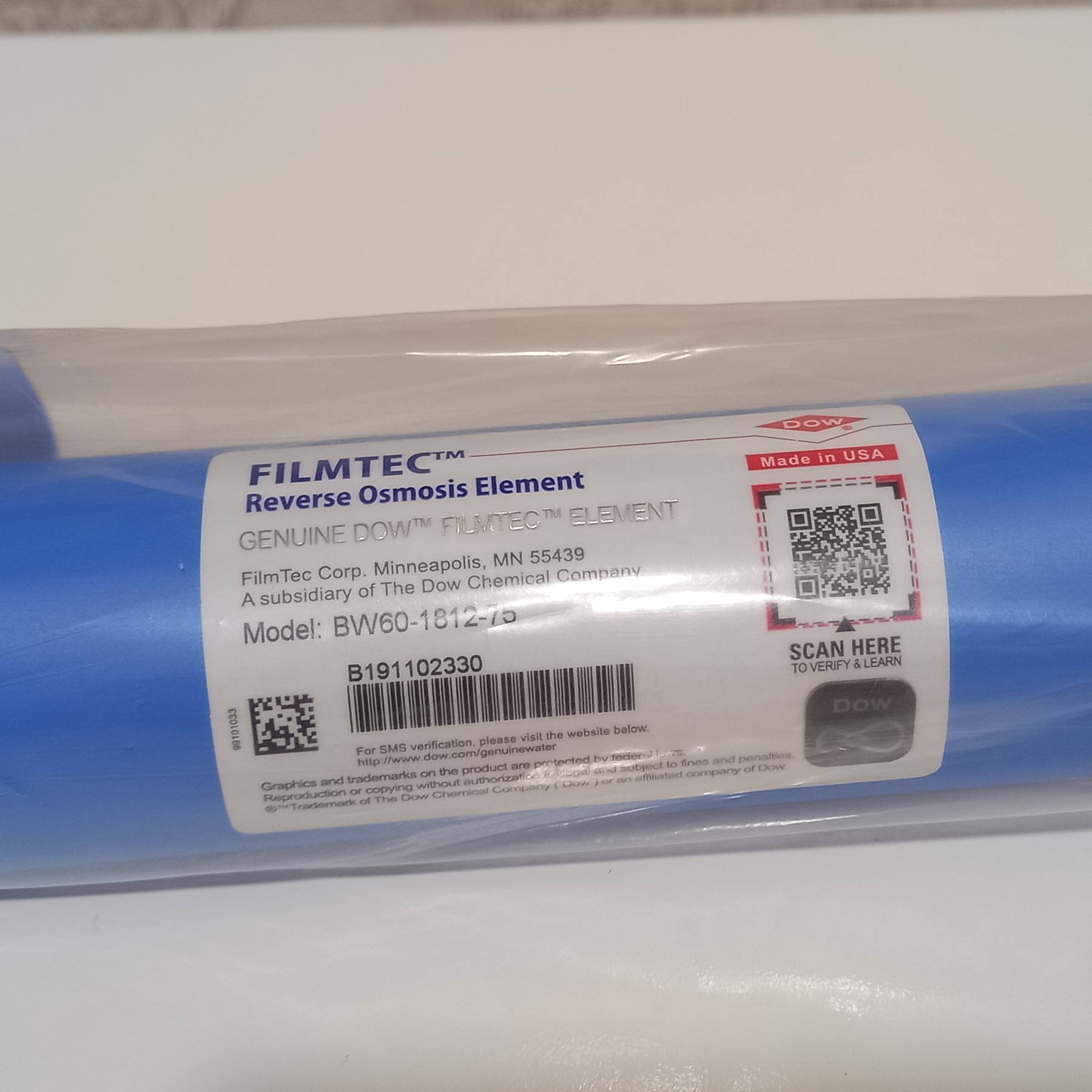 فیلتر  ممبران . وزن225گرم.برند فیلم تک