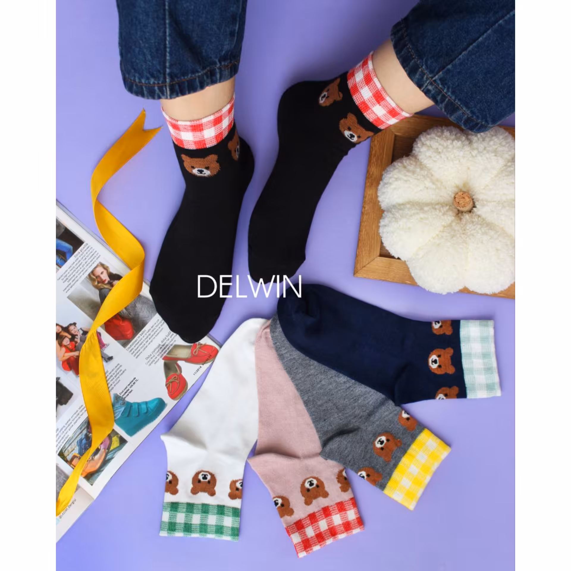 جوراب زنانه نیم ساق تدی دلوین کیفیت عالی 