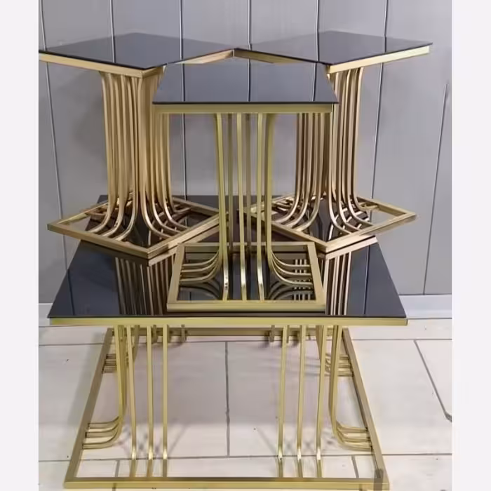 میز عسلی و جلو مبلی مدل نخلی(آبکاری درجه 1 فورتیک)(ارسال با باربری و به صورت پس کرایه)