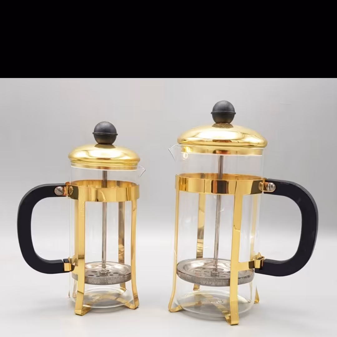 فرنچ پرس طلایی دسته مشکی 350 سی سی یک عددی با ارسال رایگان