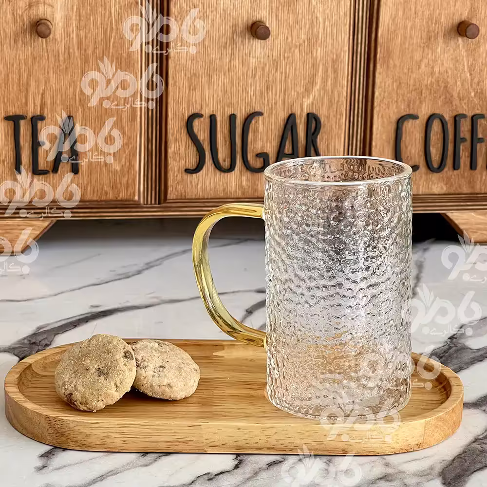 ماگ پیرکس برفی استوانه دسته رنگی 89