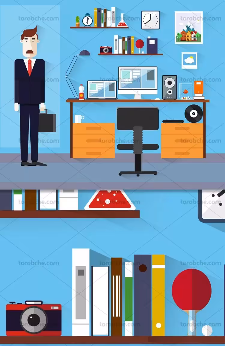 وکتور میز کار و فریلنسینگ | گرافیک با طعم تربچه