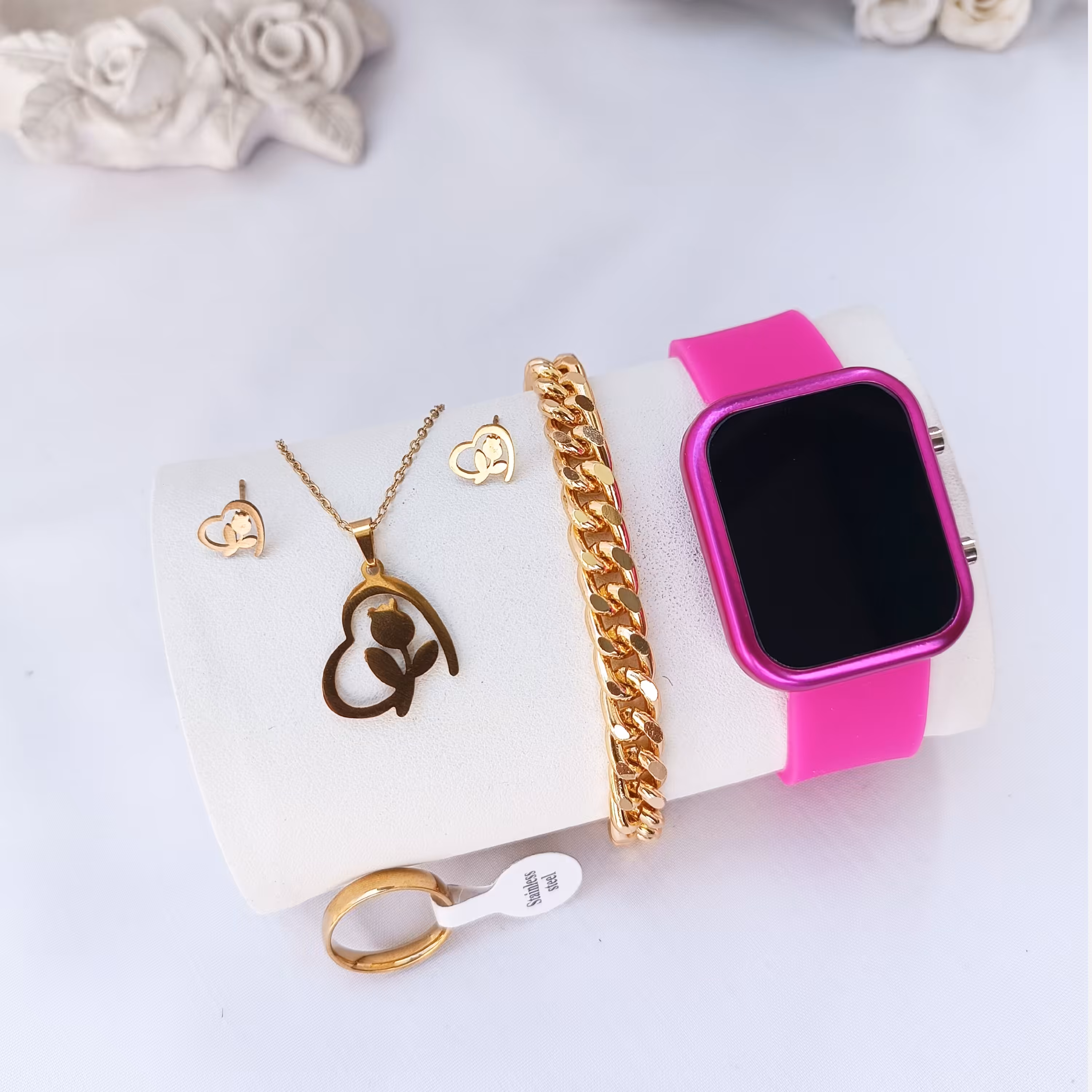 ساعت ال ای دی دستبند نیم ست انگشتر ست کامل led