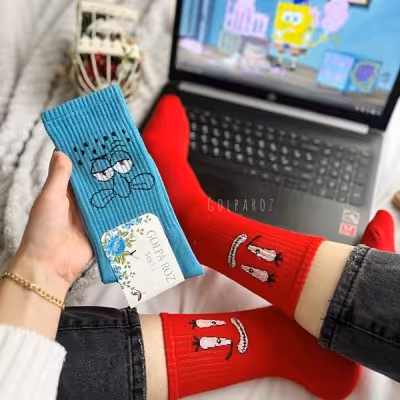 جوراب ساقدار طرح خرچنگ در کارتون باب اسفنجی