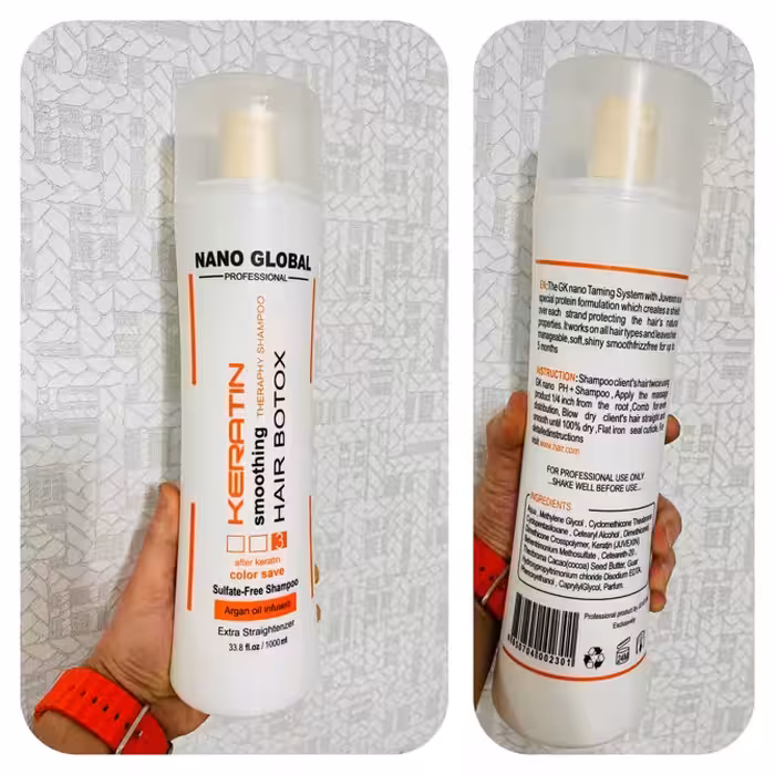 شامپو کراتینه نانوگلوبال  فاقد سولفات و پارابن1000 میل