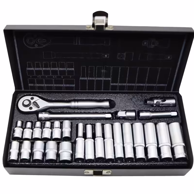 آچار بکس تاپکس مدل YP-1/4INCH-027 مجموعه 27 عددی