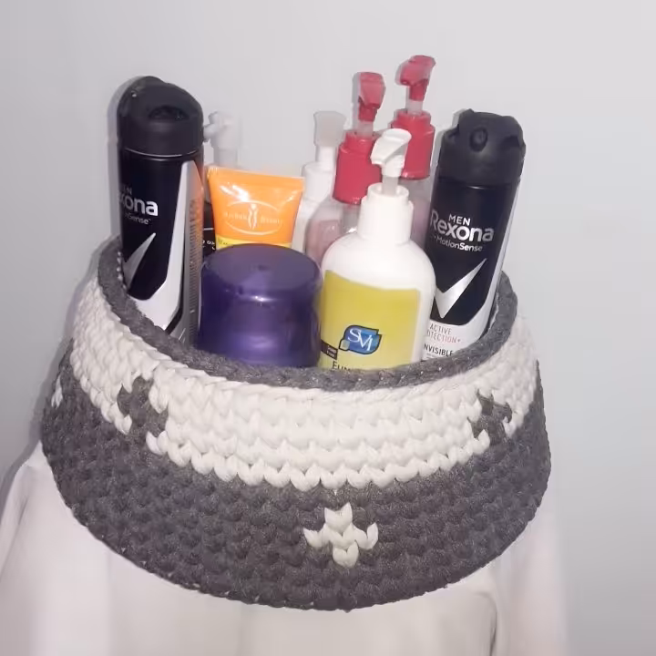 باکس و نظم دهنده لوازم آرایشی بهداشتی گرد تریکو با کفی چوبی 