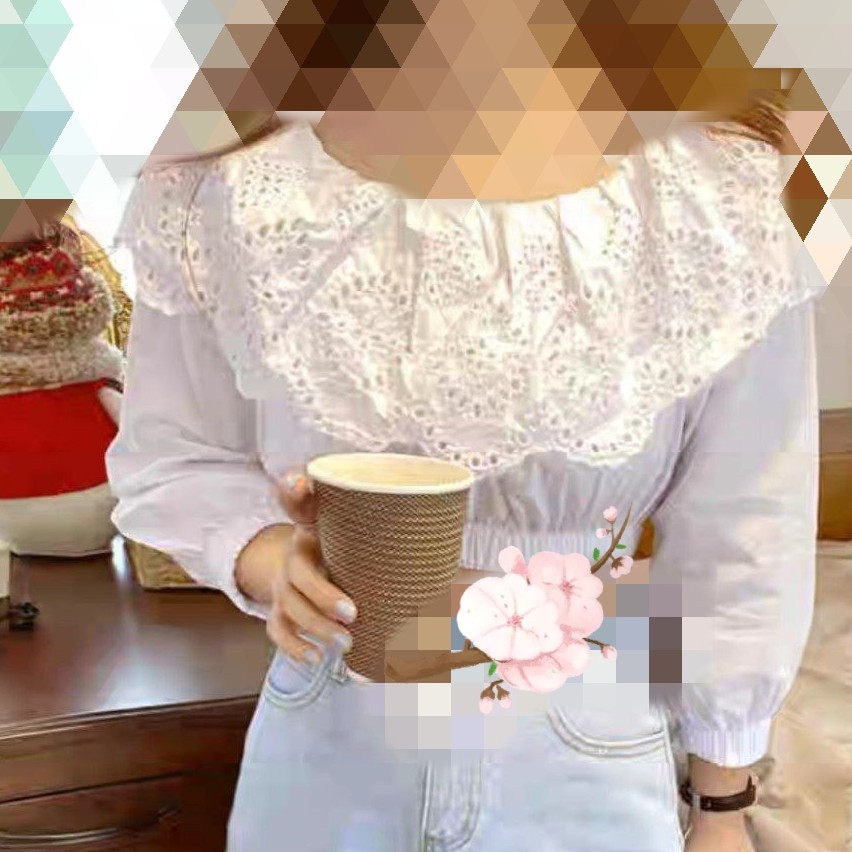 کراپ مجلسی خامه دوزی شده تک رنگ قد 38 
