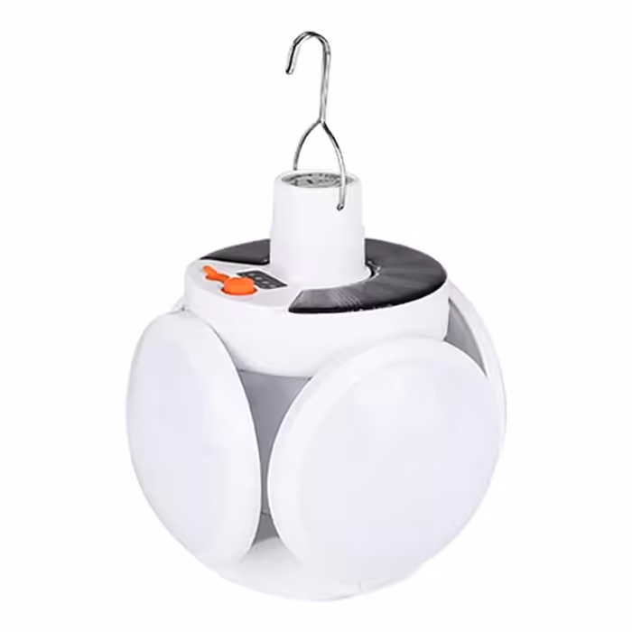 لامپ شارژی کمپینگ مدل تاشو آویز (پنل خورشیدی و USB)