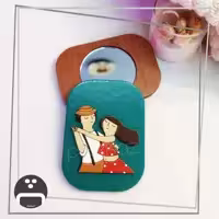 آینه جیبی طرح رقص پیکسل ساز/جنس چوبی و نقاشی شده/ضدآب