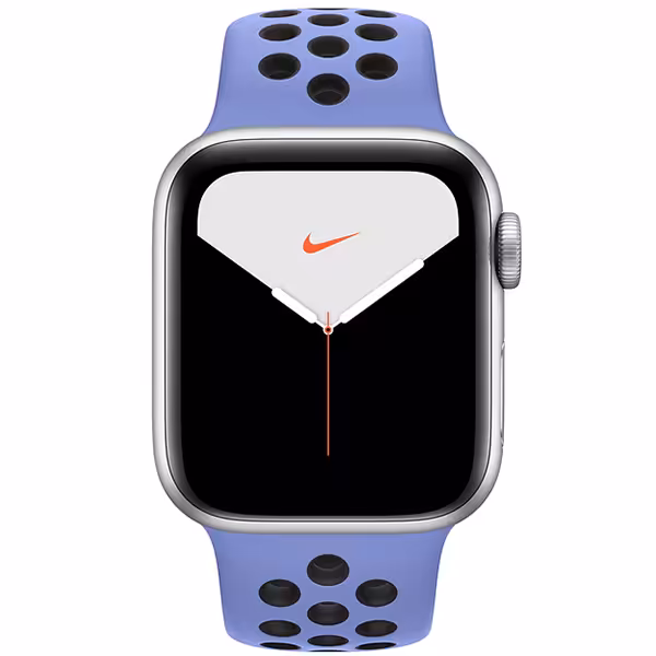 سری 5 نایکی زنانه 40 میلیمتری Silver Aluminum Case with Royal Pulse/Black Nike Sport Band - Hiapple.ir