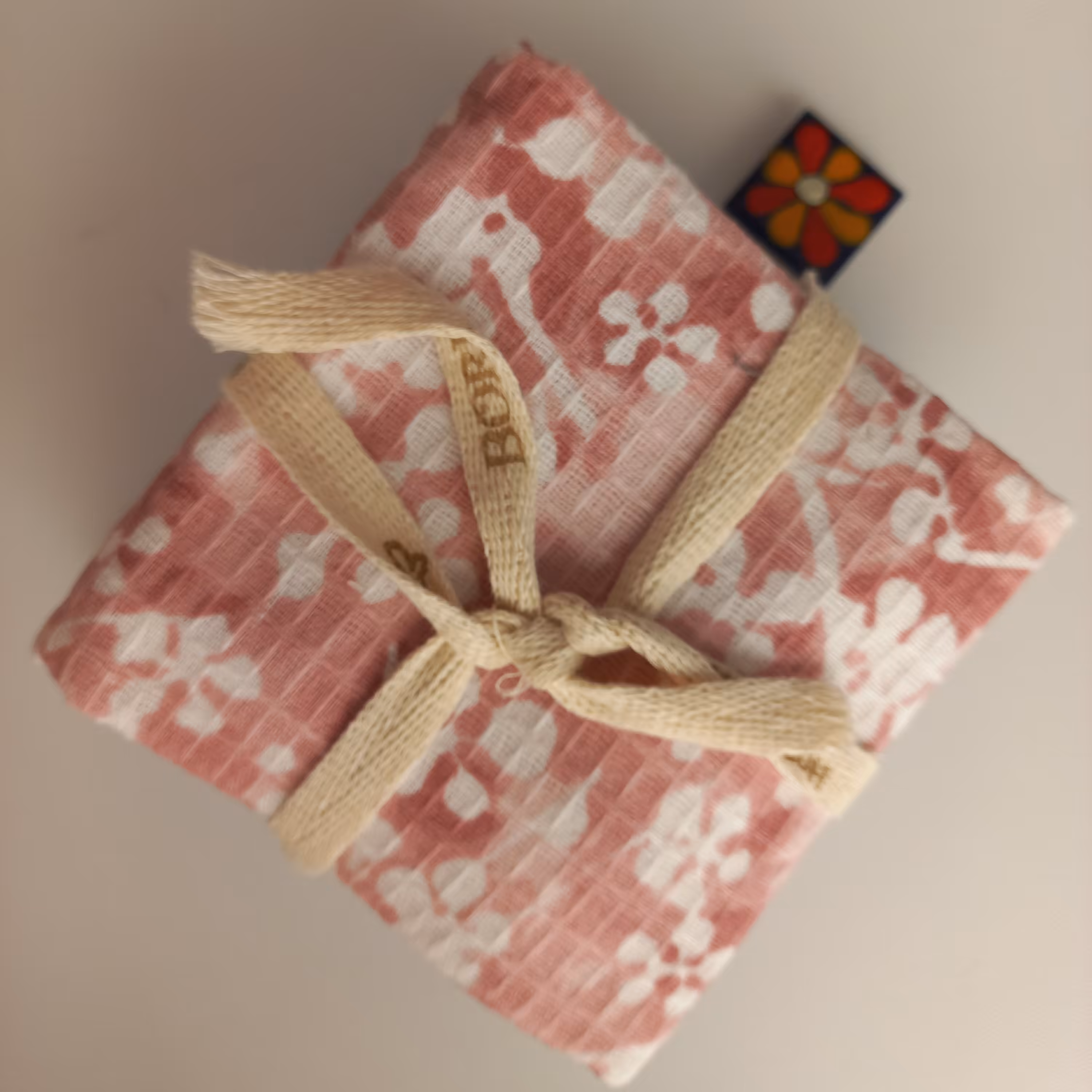 دستمال آشپزخانه(بسته3تایی) پارچه زنبوری بروجرد صددرصد نخی40در60 سانتیمتر طرح گل