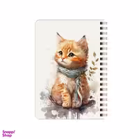 دفترچه یادداشت بامبیلیپ مدل چوبی طرح نقاشی گربه آبرنگی کد 3920032