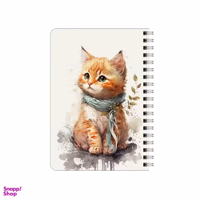 دفترچه یادداشت بامبیلیپ مدل چوبی طرح نقاشی گربه آبرنگی کد 3920032