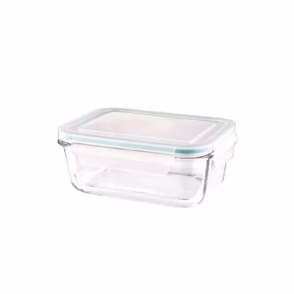 ظرف شیشه ای مستطیل 400 میلی لیتر لیمون