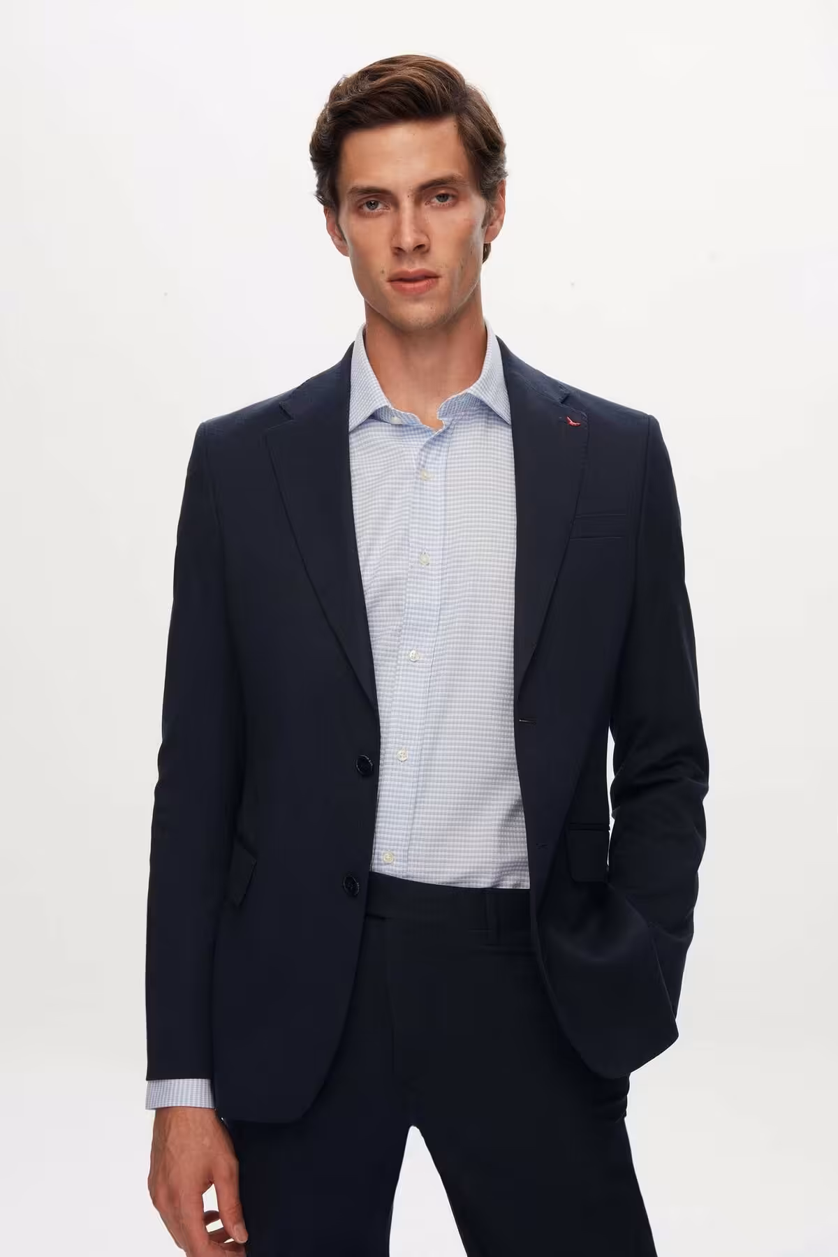 کت وشلوار آبی مردانه DS SLIM FIT NAVY TEAM D'S Damat