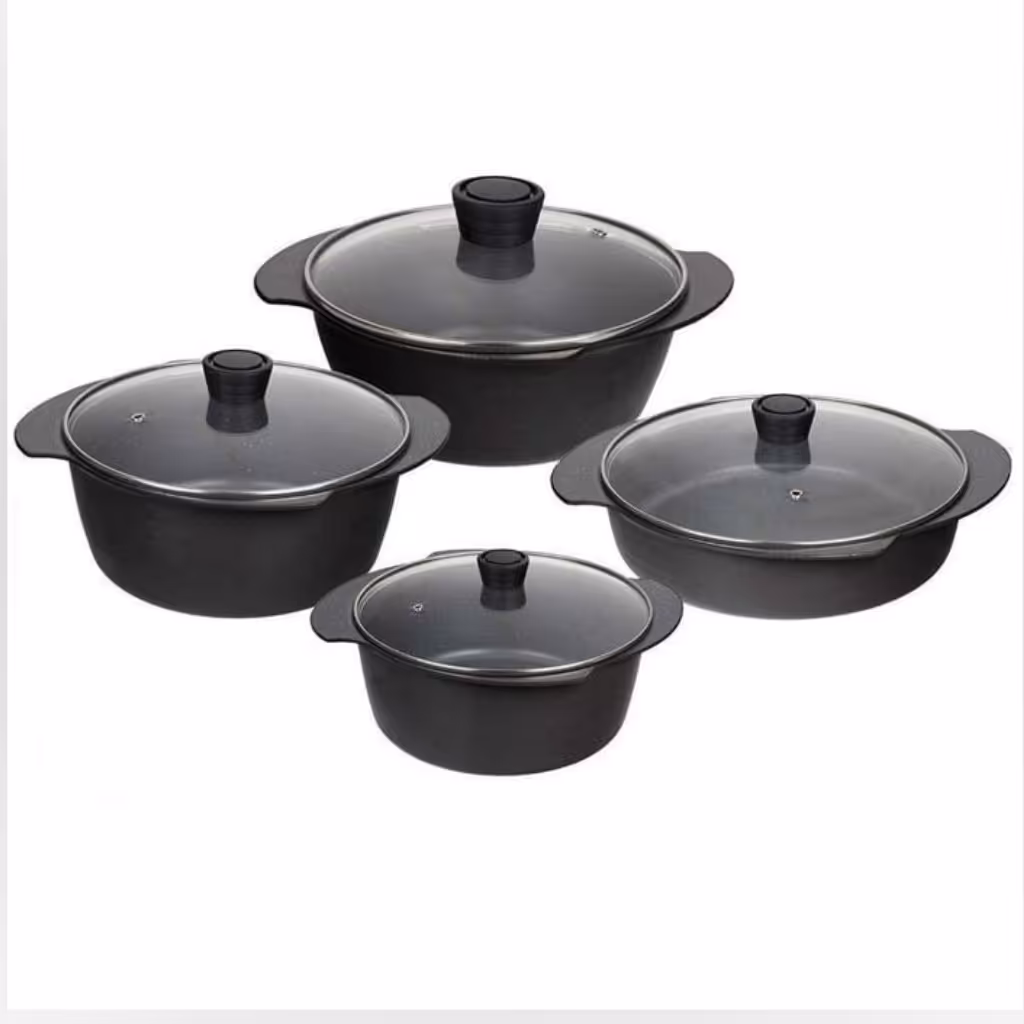 سرویس قابلمه و تابه 8 پارچه دسته پروانه ای دوروگرانیت 