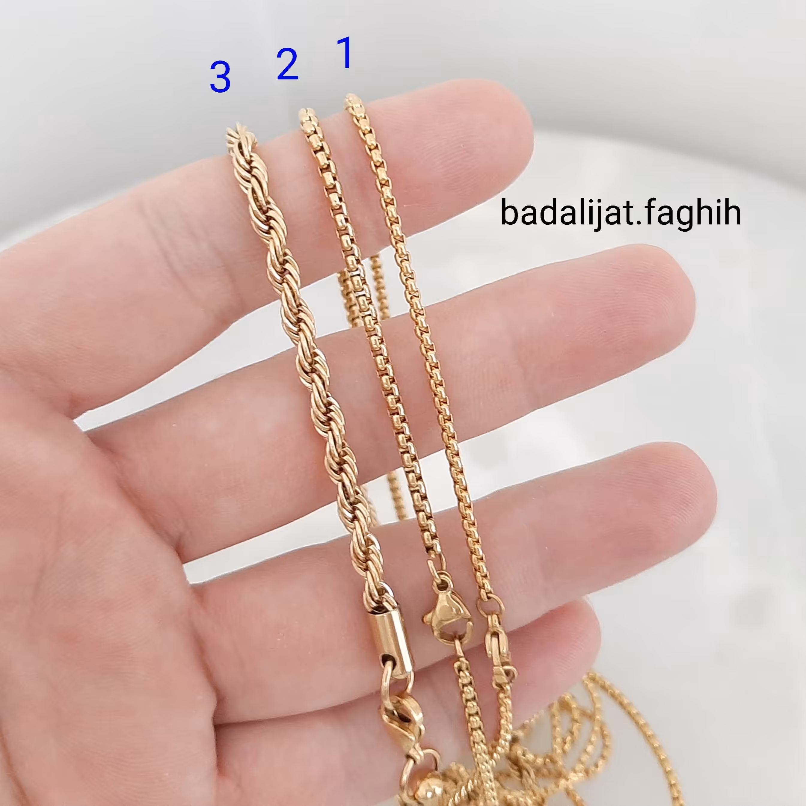 3 مدل زنجیر بلند استیل رنک ثابت و فوق العاده پرطرفدار که آبکاری طلا دارن لطفا توضیحات رو بخونید 