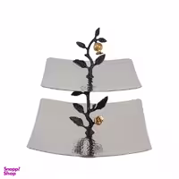 شیرینی خوری گلد کیش مدل دو طبقه طرح روبی کد GK879111-1