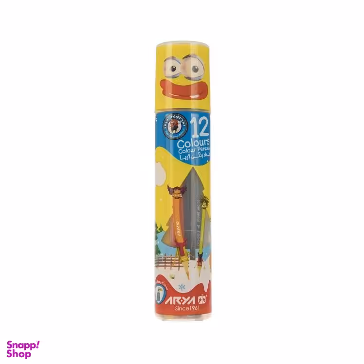 مداد رنگی 12 رنگ استوانه ای آریا (Arya)
