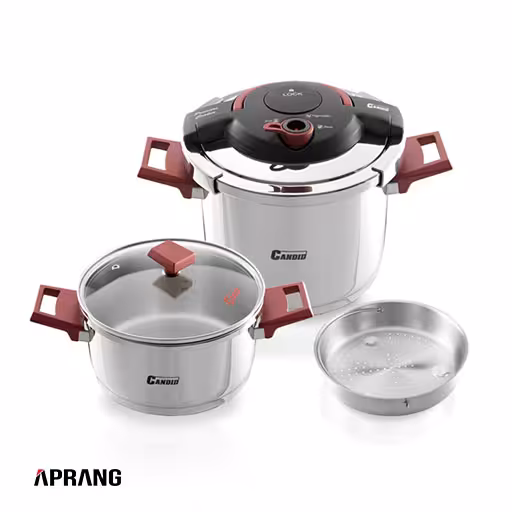 زودپز دوقلو کاندید مدل هلیوس - زرشکی(لطفا با هماهنگی خرید بفرمایید)