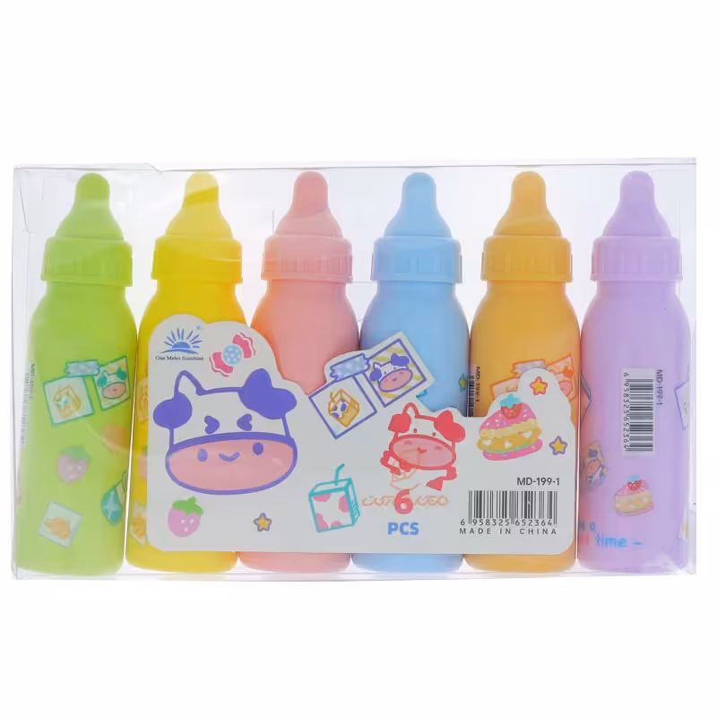 ماژیک علامت گذار 6 رنگ طرح شیشه شیر(گاو) 1-199