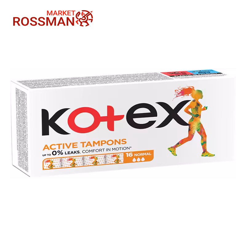 تامپون کوتکس Kotex مدل Normal بسته 16 عددی
