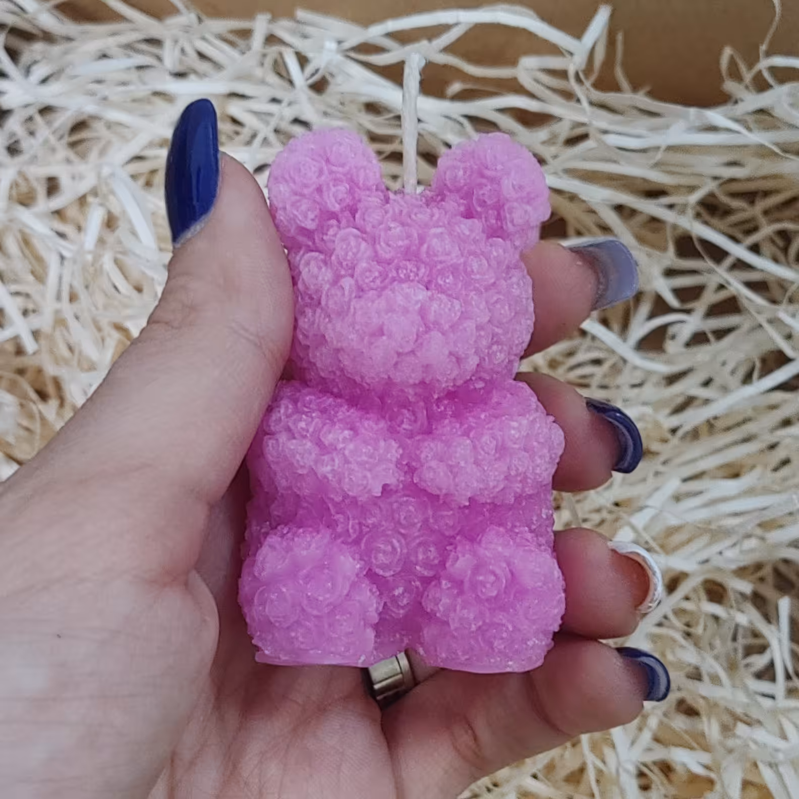 شمع تدی خرس گل رز مخصوص کادو ولنتاین در همه رنگ ساخته شده از پارافین یک درصد 