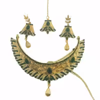 نیم ست هندی با نگین سبز 1404