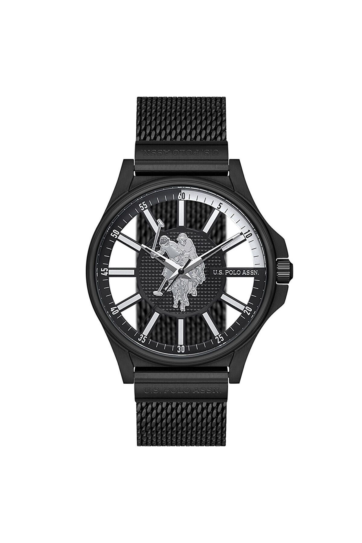 ساعت مشکی مردانه سیاه USPA1038 03 مچی اورجینال US Polo Assn