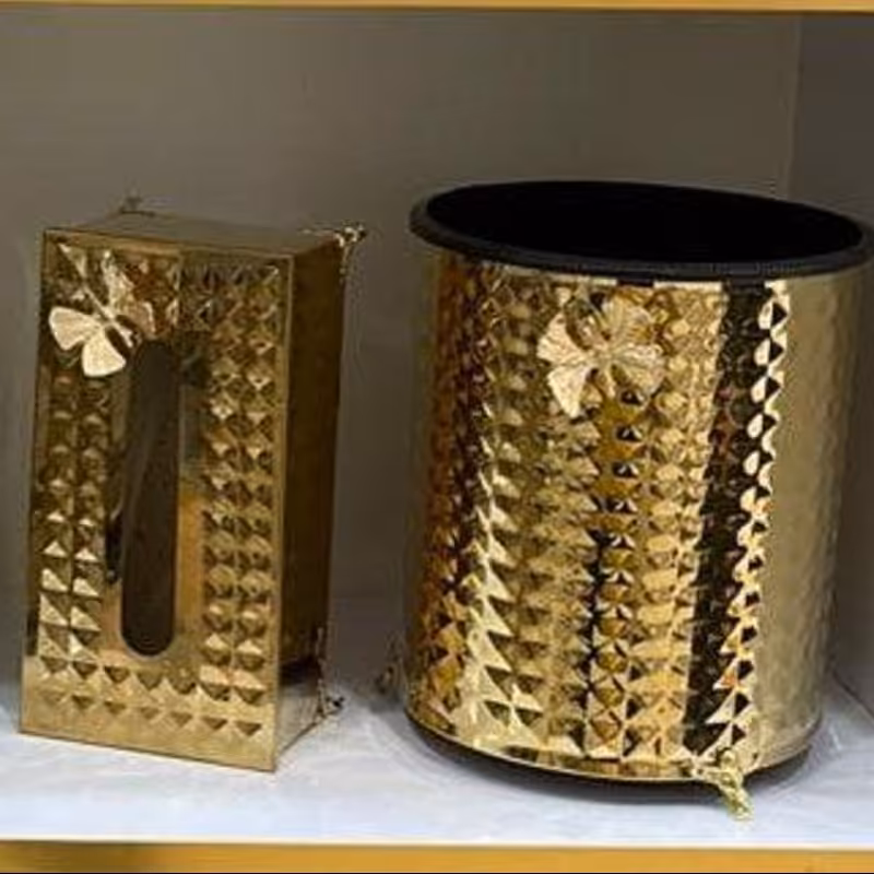 ست سطل و جا دستمال  استوانه میخی -  بالای 600 خرید ارسال رایگان