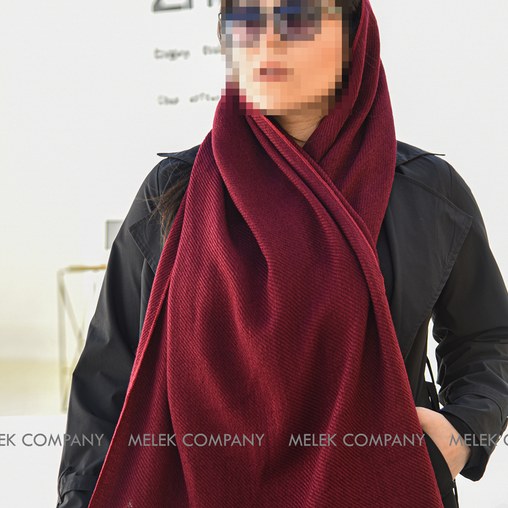 روسری زرشکی شیک ریز بافت فریسایز