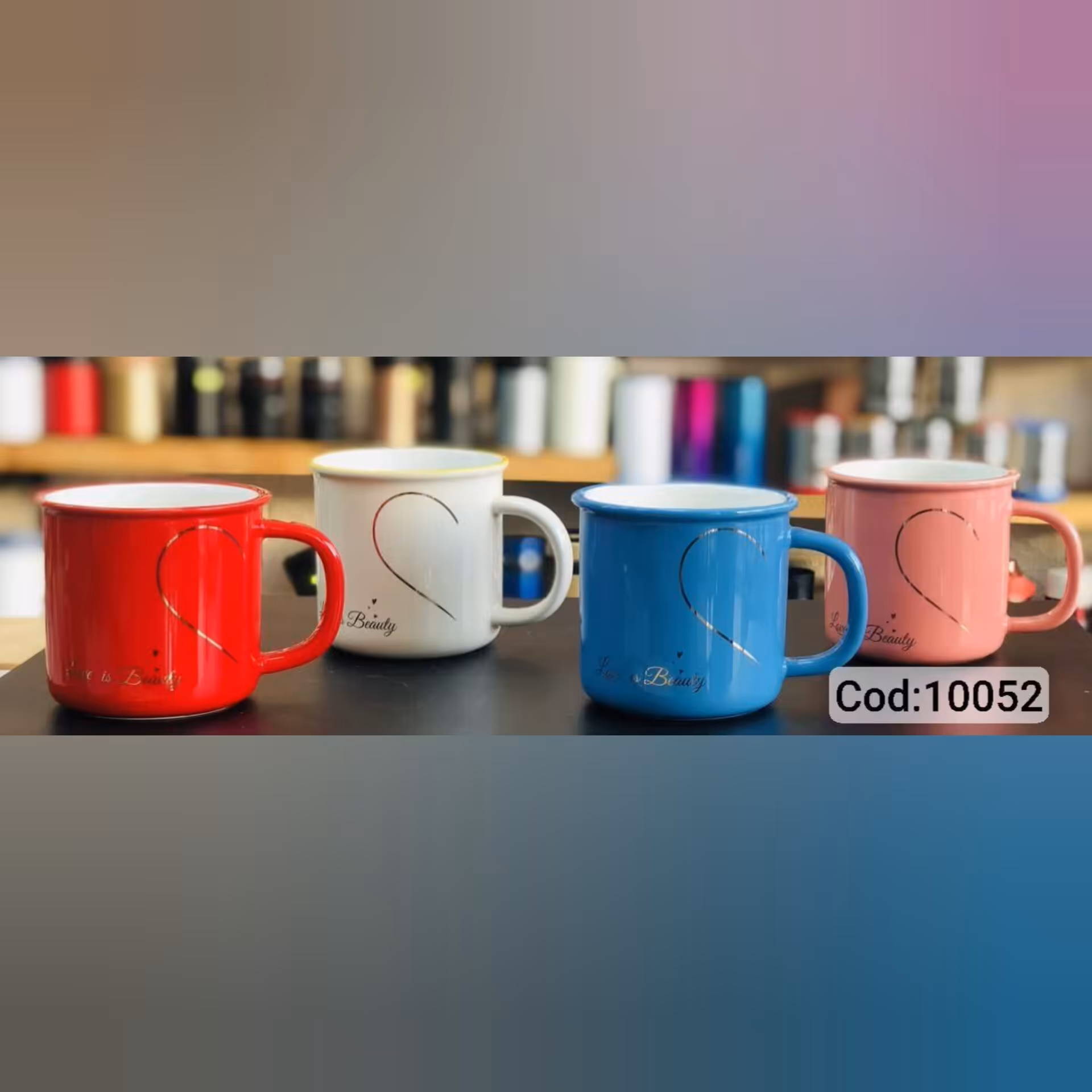 ماگ سرامیکی لبه دار رنگی 