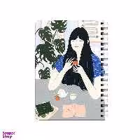 دفترچه یادداشت بامبیلیپ مدل چوبی طرح دختر و میوه و چای کد 4768451
