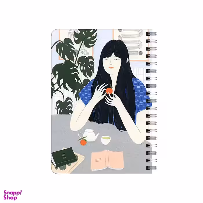 دفترچه یادداشت بامبیلیپ مدل چوبی طرح دختر و میوه و چای کد 4768451