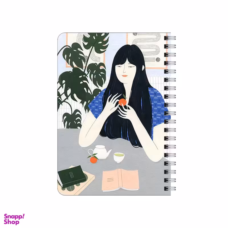 دفترچه یادداشت بامبیلیپ مدل چوبی طرح دختر و میوه و چای کد 4768451